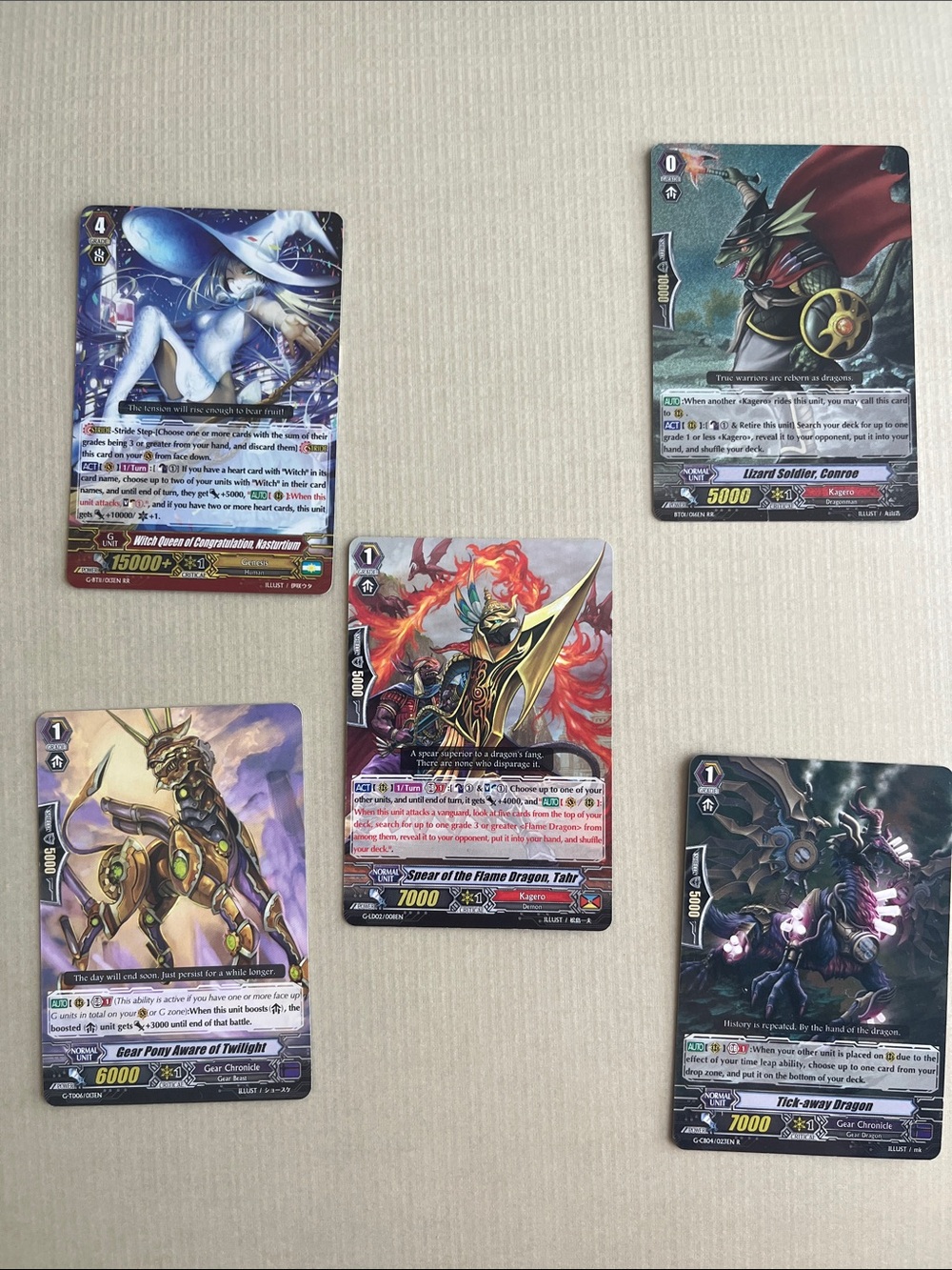 20 Vanguard Game Cards - Multicolor Set